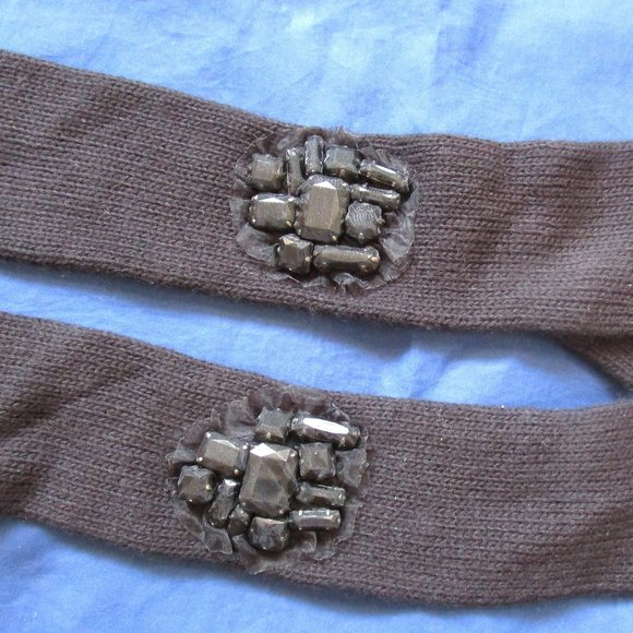 WOMEN'S KENNETH COLE FINGERLESS GLOVES-NEW-BLACK-14" w/STONE DECORATIVE DESIGN - Picture 1 of 5